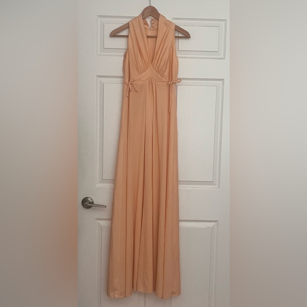 60s peach maxi dress